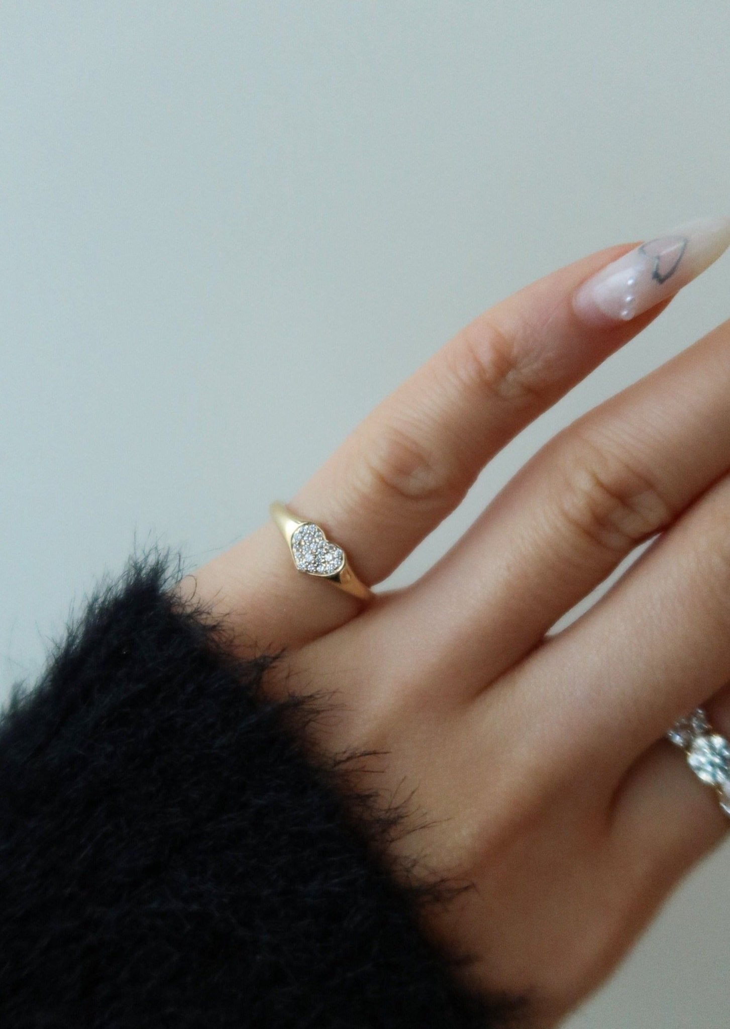 Adore Diamond Heart Signet Ring - SIA Jewelry