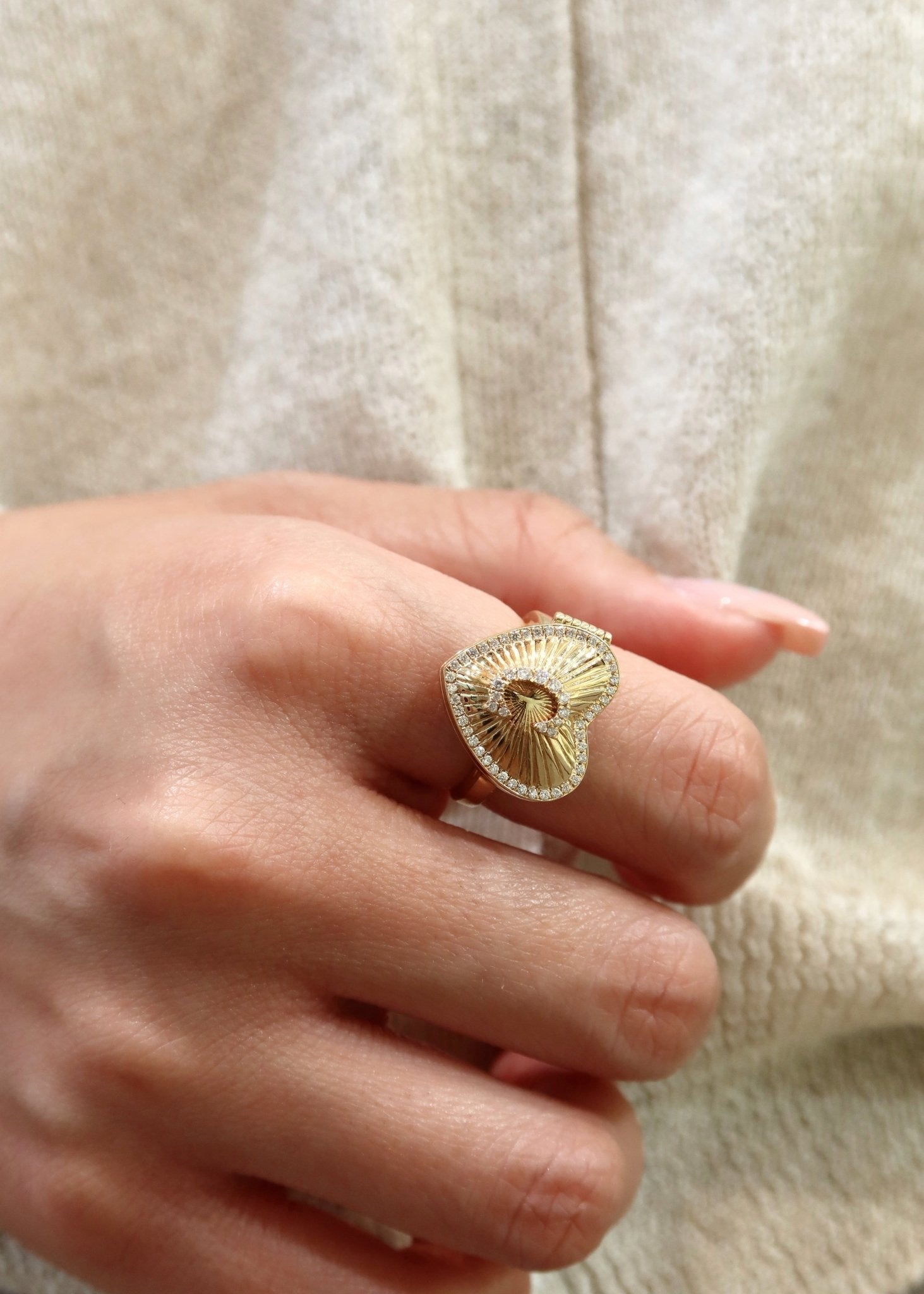Affection Heart Locket Diamond Ring - SIA Jewelry
