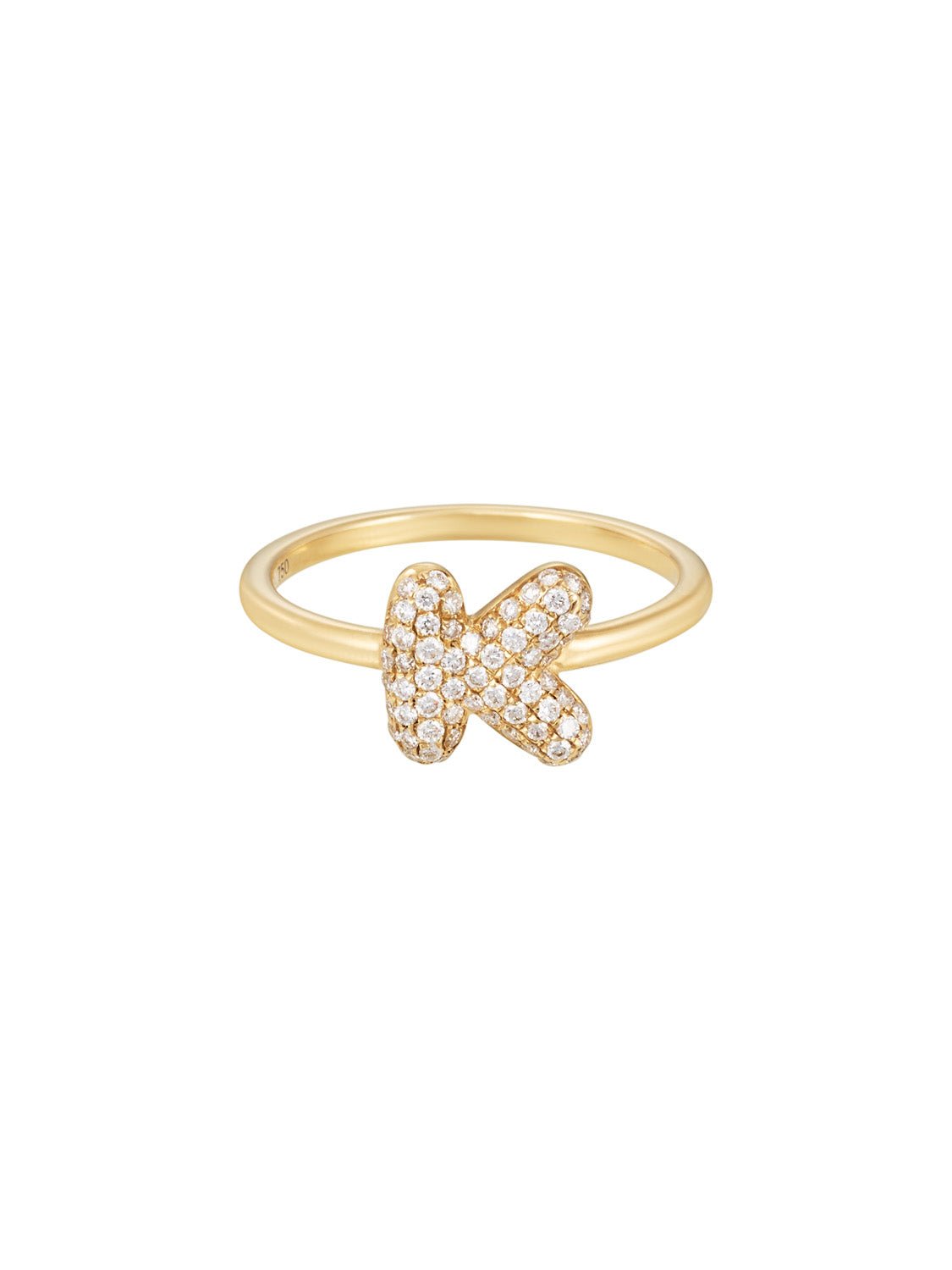Baby Bubble Diamond Initial Ring - SIA Jewelry