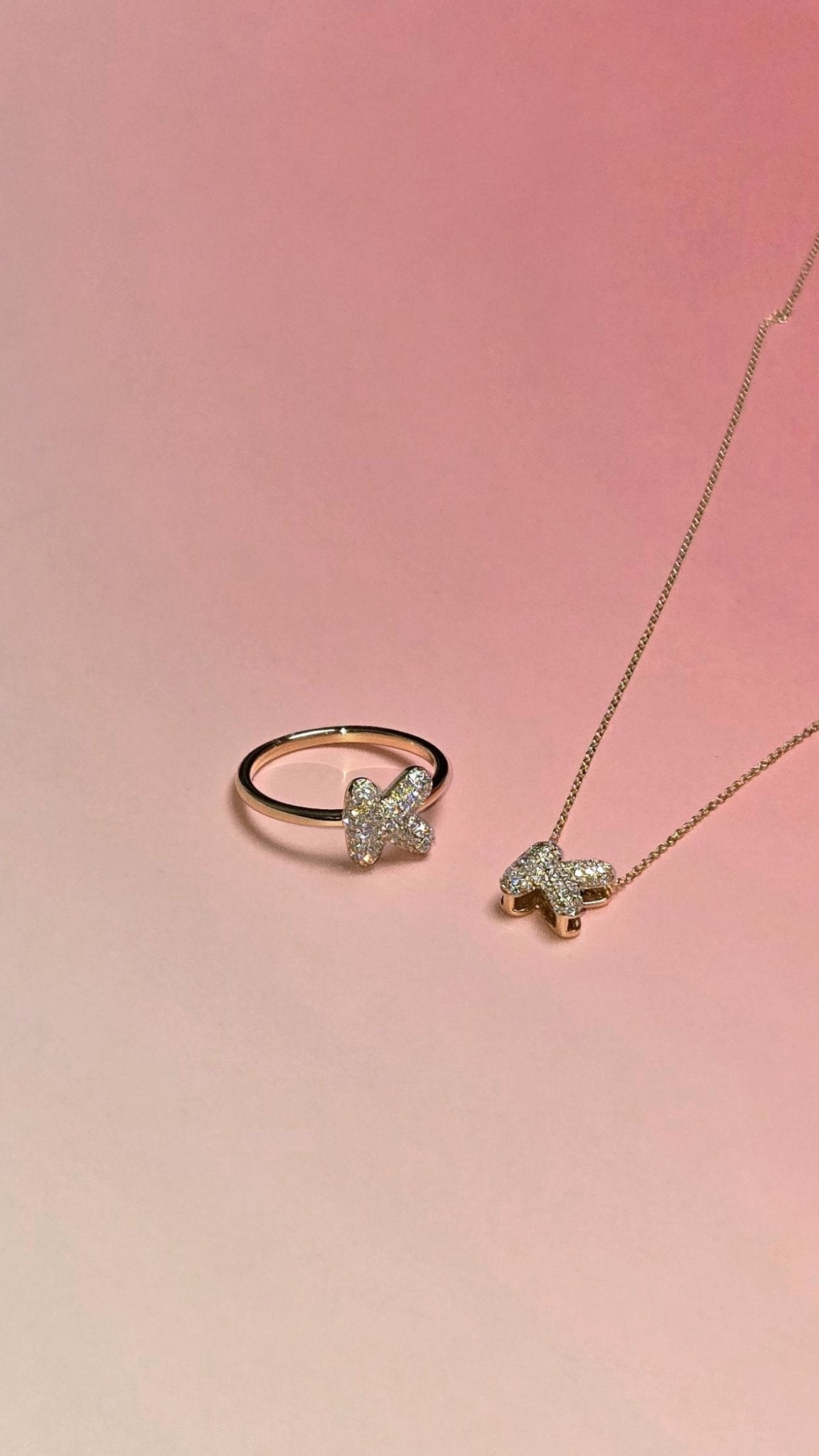 Baby Bubble Diamond Initial Ring - SIA Jewelry
