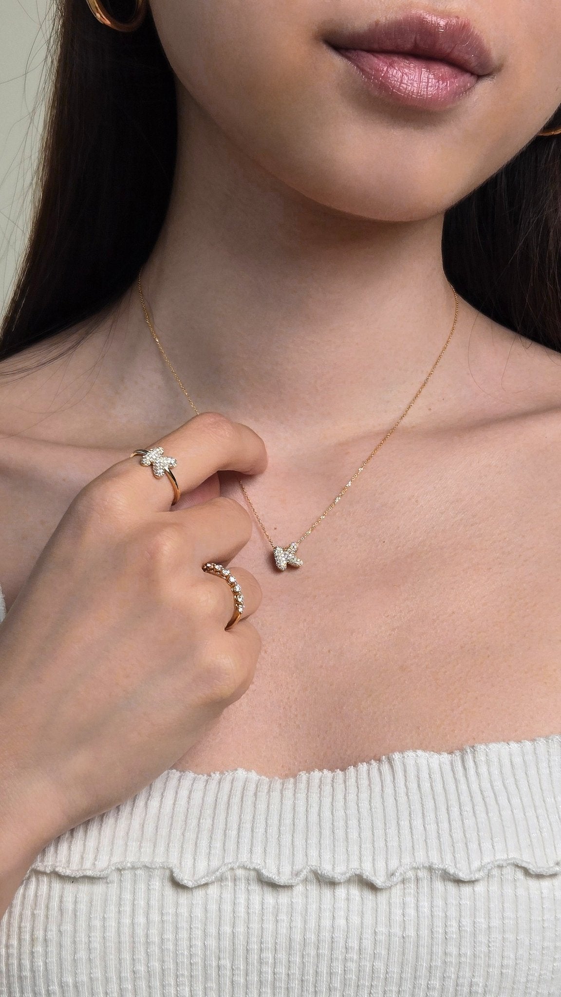 Baby Bubble Diamond Initial Ring - SIA Jewelry