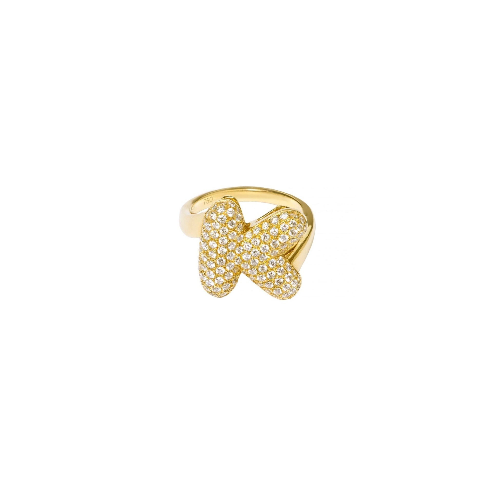 Bubble Diamond Initial Ring - SIA Jewelry