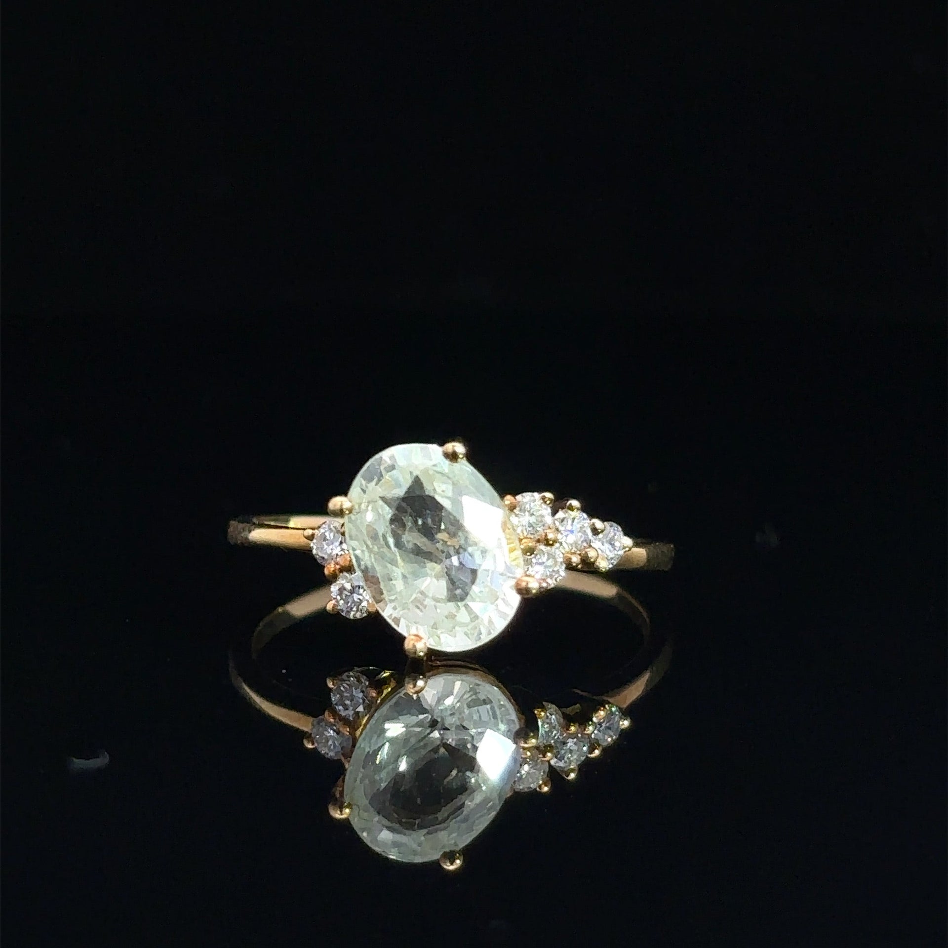 One&Only Oval Shape Morganite Diamond Ring - SIA Jewelry