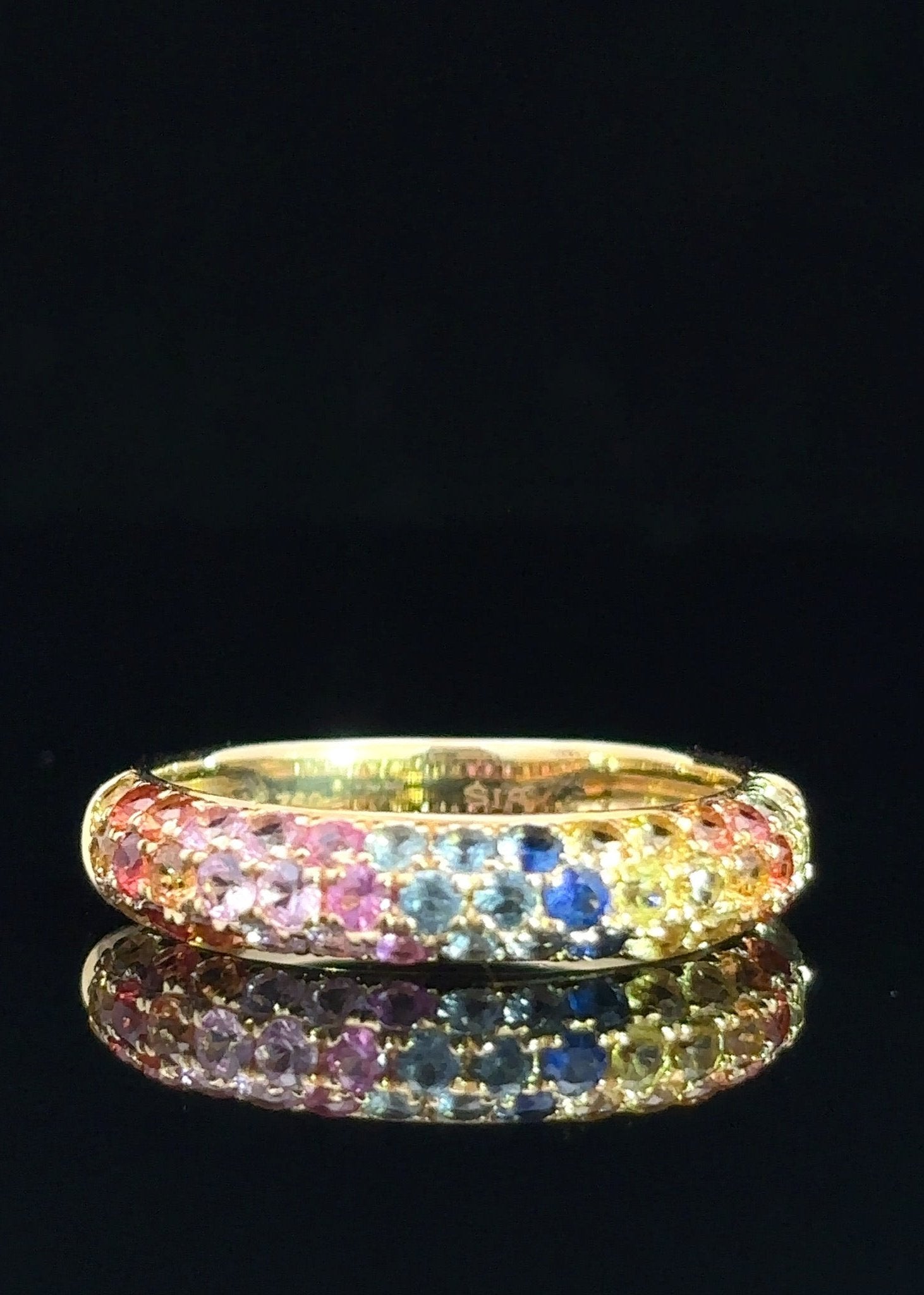 One&Only Rainbow Sapphire Dome Ring - SIA Jewelry