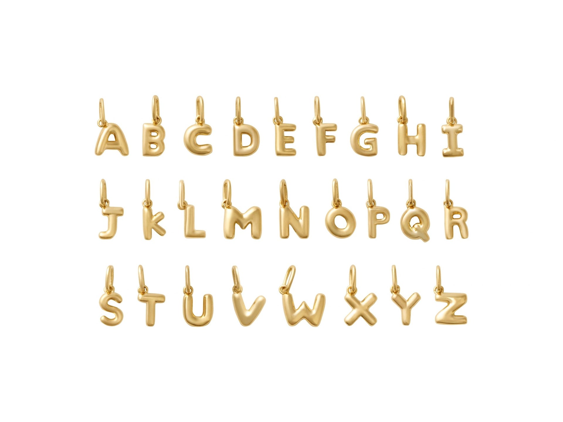 Petite Bubble Gold Initial Pendant - SIA Jewelry