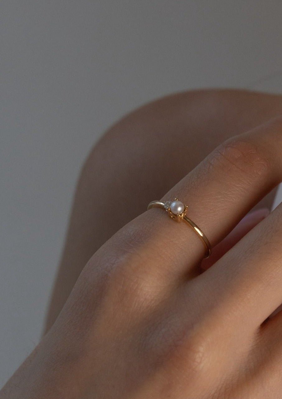 Reva Pearl Diamond Ring - SIA Jewelry