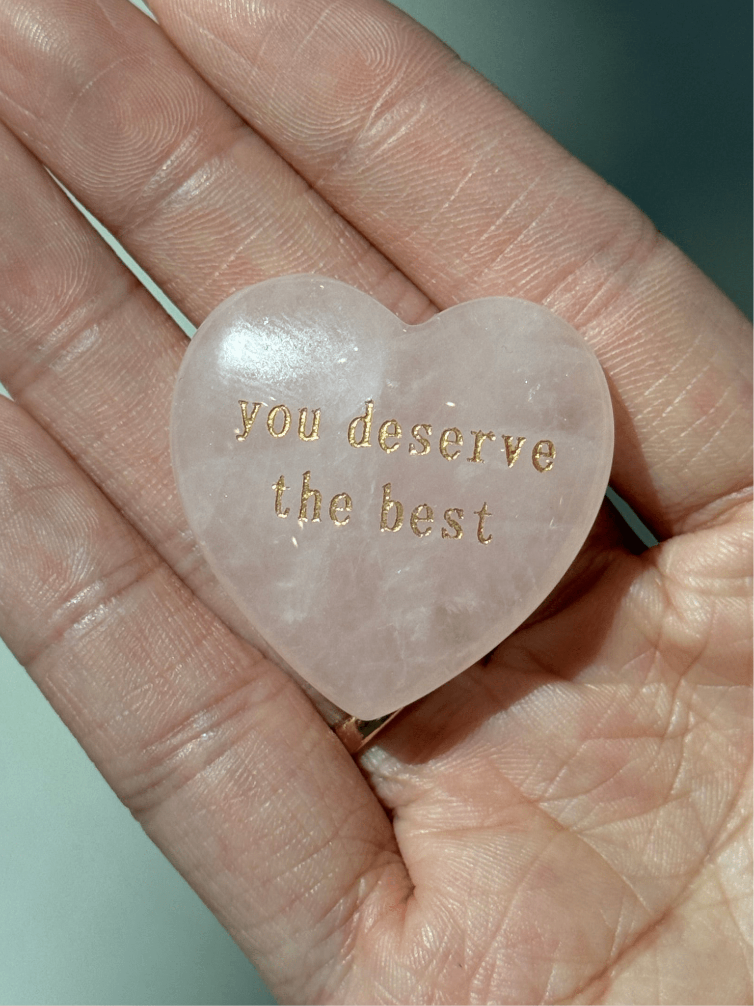 Rose Quartz Heart Affirmation Stone - SIA Jewelry