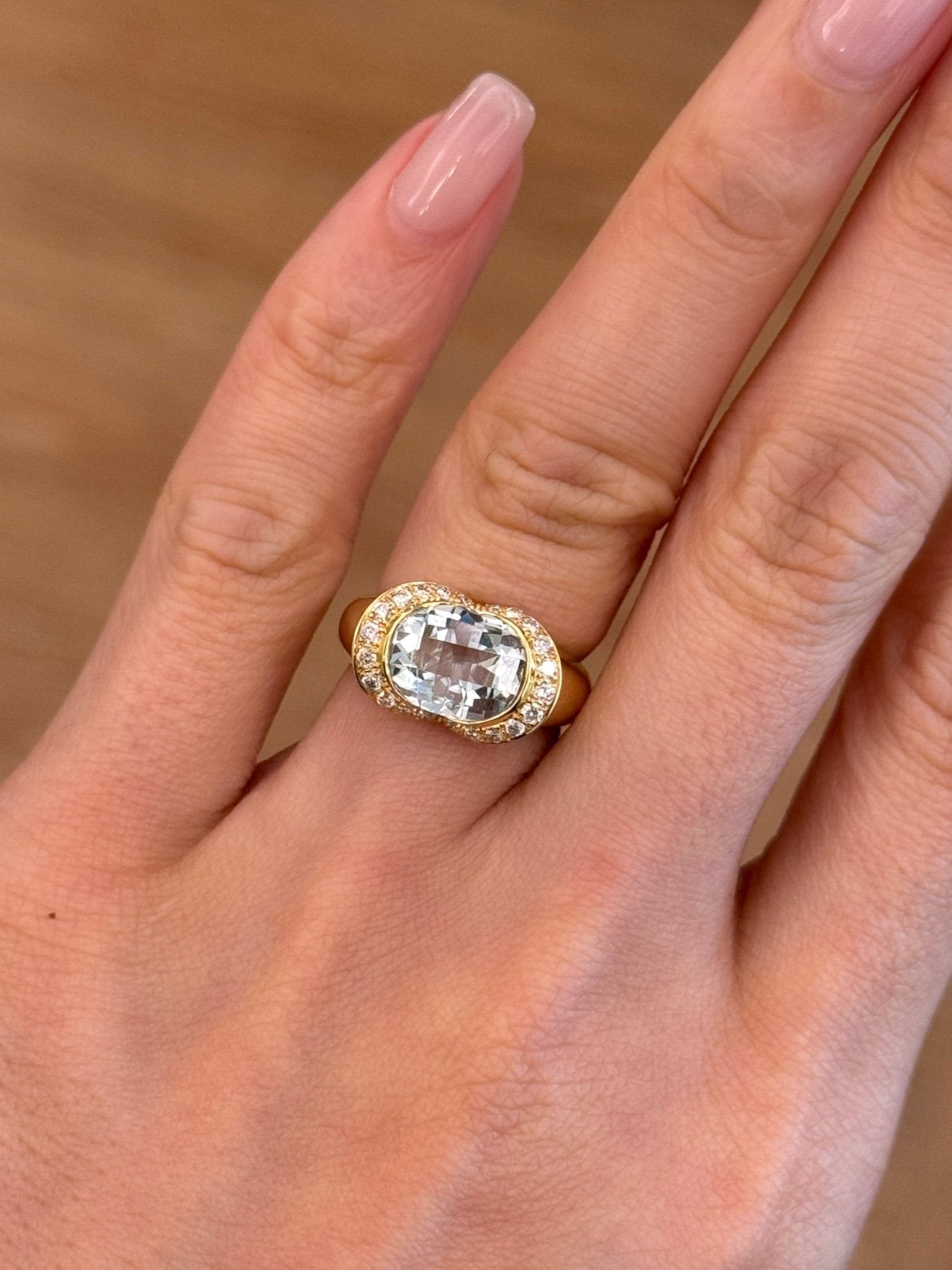 Vintage Aquamarine Diamond Ring - SIA Jewelry