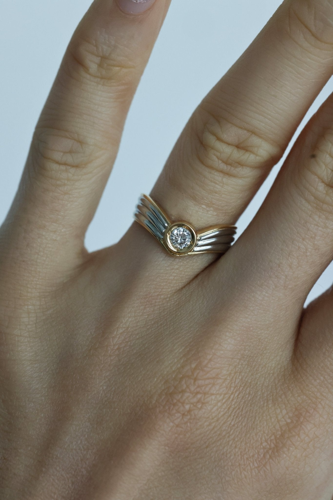 Vintage Mixed Gold Castles Diamond Ring - SIA Jewelry