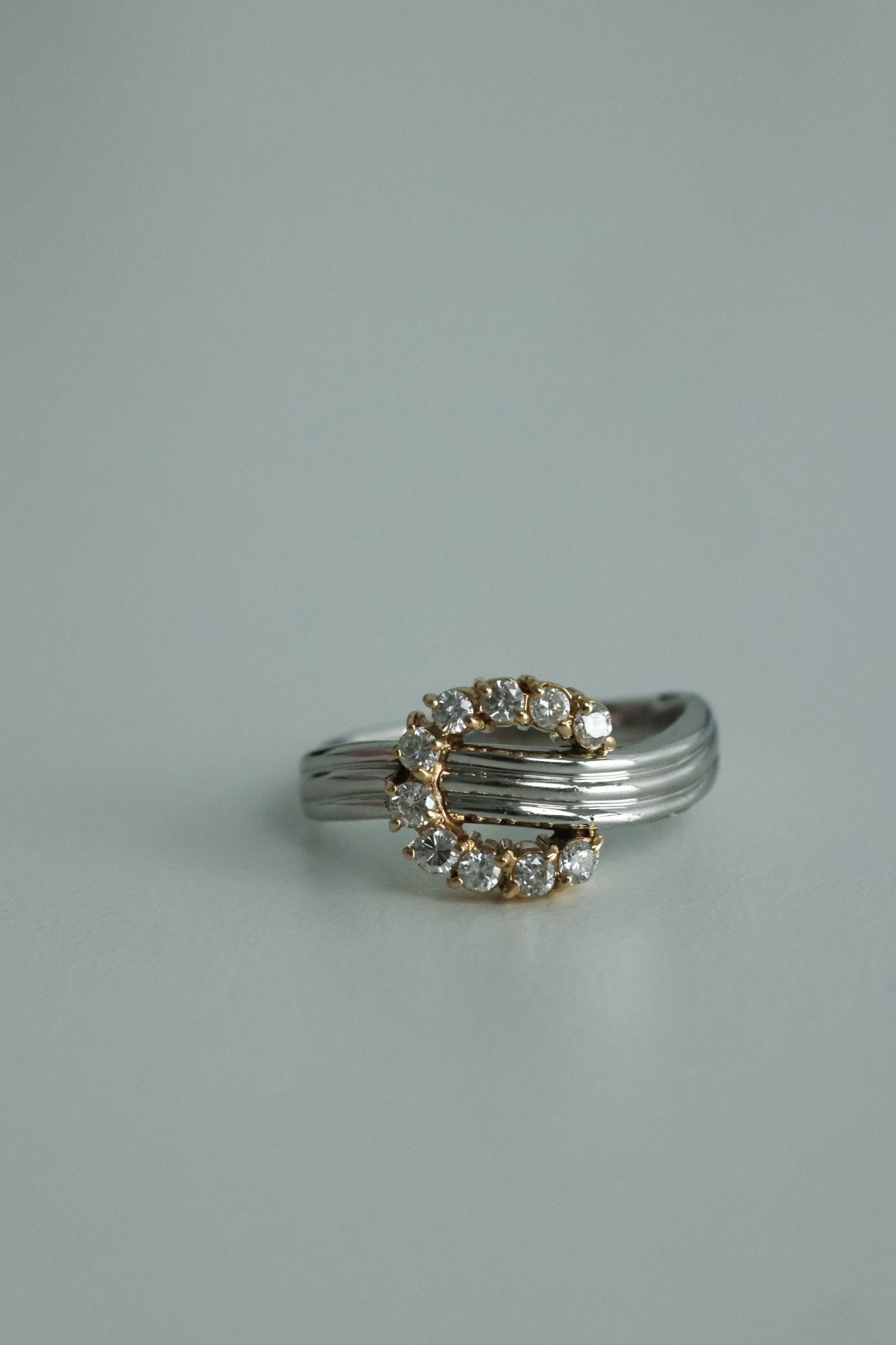 Vintage Mixed Gold Saddle Diamond Ring - SIA Jewelry