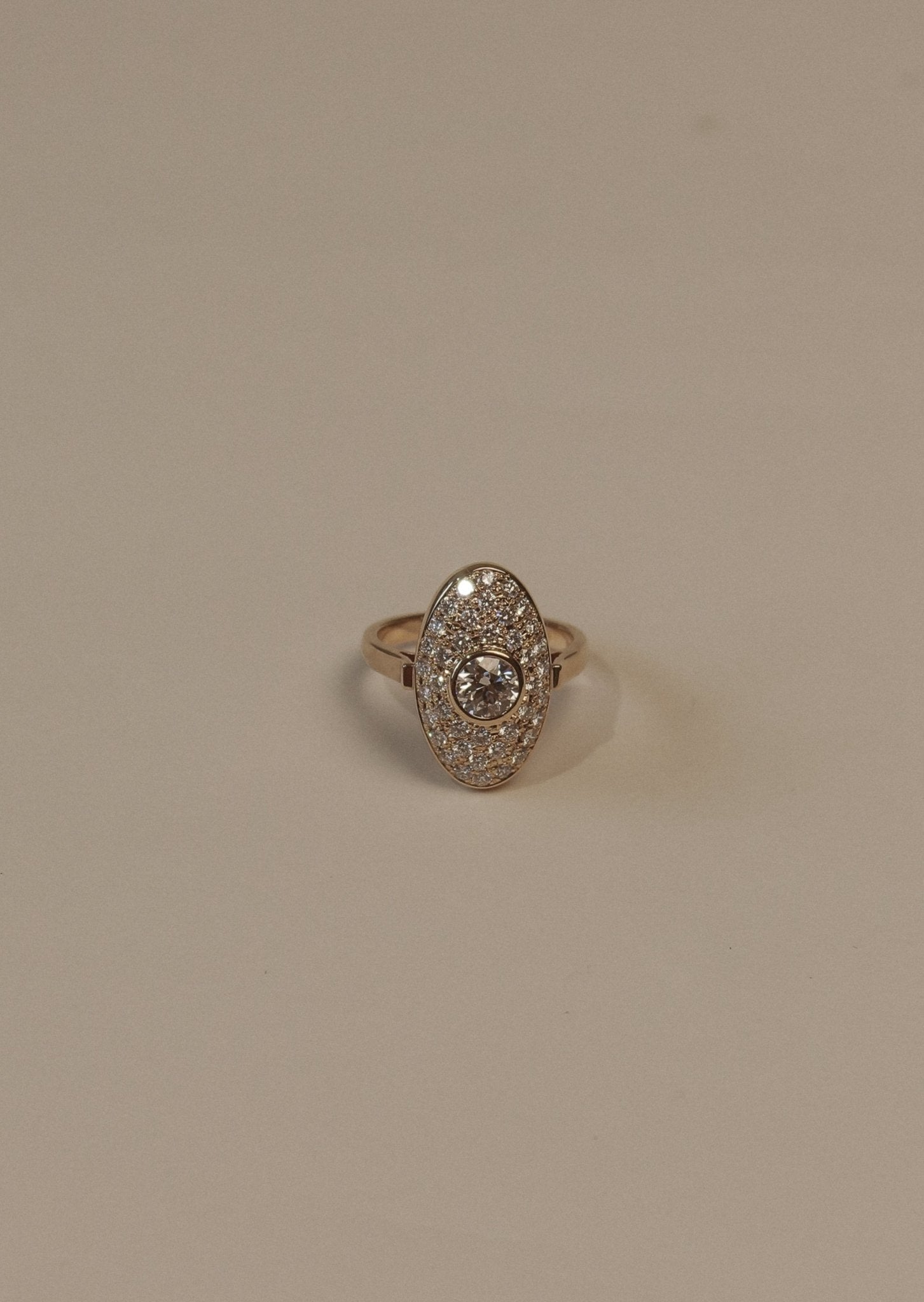 Vintage Oval Diamond Egg Ring - SIA Jewelry