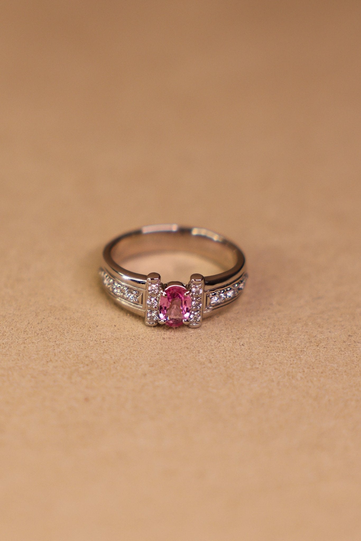 Vintage Pink Sapphire Diamond Ring - SIA Jewelry