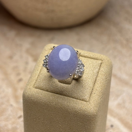 BB Vintage  Pure Jadite Diamond Ring