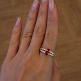Vintage Pear Ruby Diamond Ring