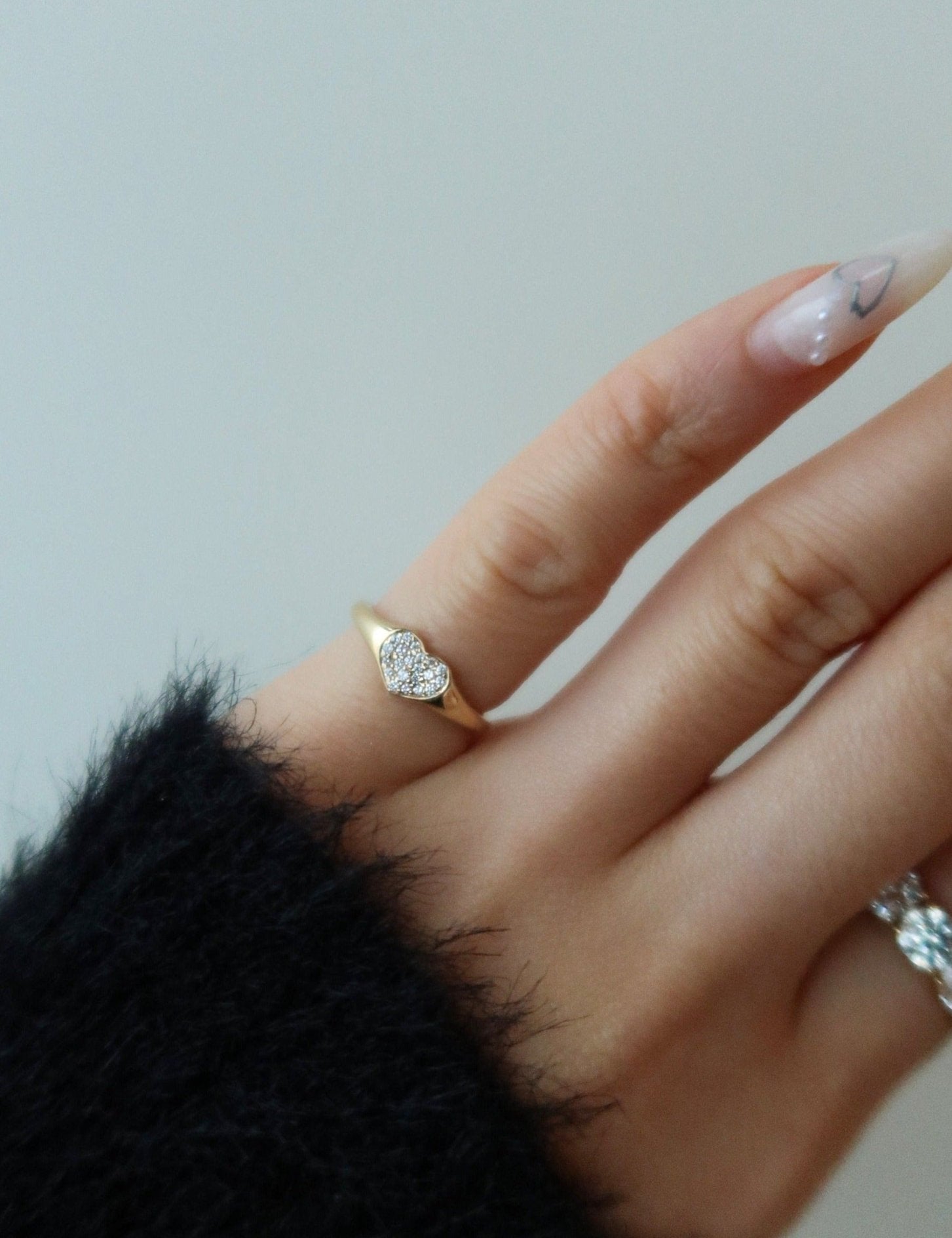Adore Diamond Heart Signet Ring - SIA Jewelry