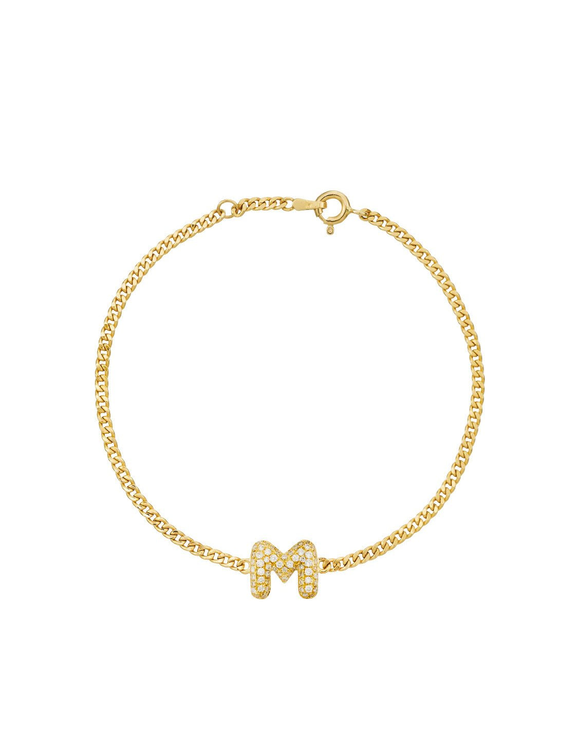 Baby Bubble Diamond Initial Chain Bracelet - SIA Jewelry