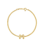 Baby Bubble Diamond Initial Chain Bracelet - SIA Jewelry