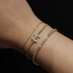 Baby Bubble Diamond Initial Chain Bracelet - SIA Jewelry