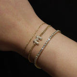 Baby Bubble Diamond Initial Chain Bracelet - SIA Jewelry