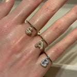 Baby Bubble Diamond Initial Drop Ring - SIA Jewelry