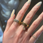 Baby Bubble Diamond Initial Drop Ring - SIA Jewelry