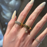 Baby Bubble Diamond Initial Drop Ring - SIA Jewelry