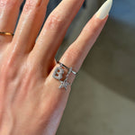 Baby Bubble Diamond Initial Drop Ring - SIA Jewelry