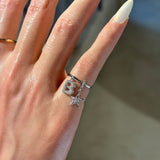 Baby Bubble Diamond Initial Drop Ring - SIA Jewelry