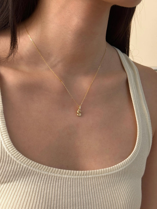Baby Bubble Diamond Initial Pendant - SIA Jewelry