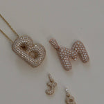Baby Bubble Diamond Initial Pendant - SIA Jewelry