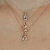 Baby Bubble Diamond Initial Pendant - SIA Jewelry