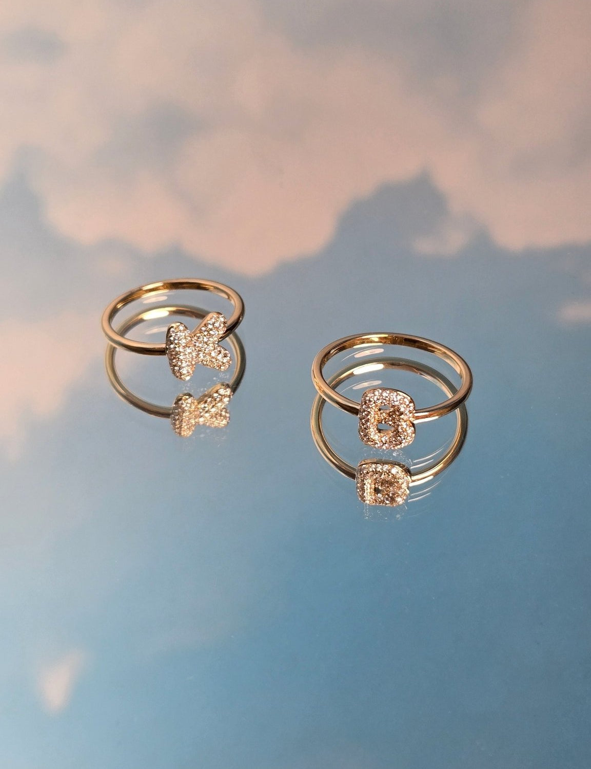 Baby Bubble Diamond Initial Ring - SIA Jewelry