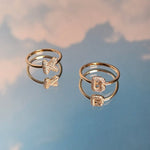 Baby Bubble Diamond Initial Ring - SIA Jewelry