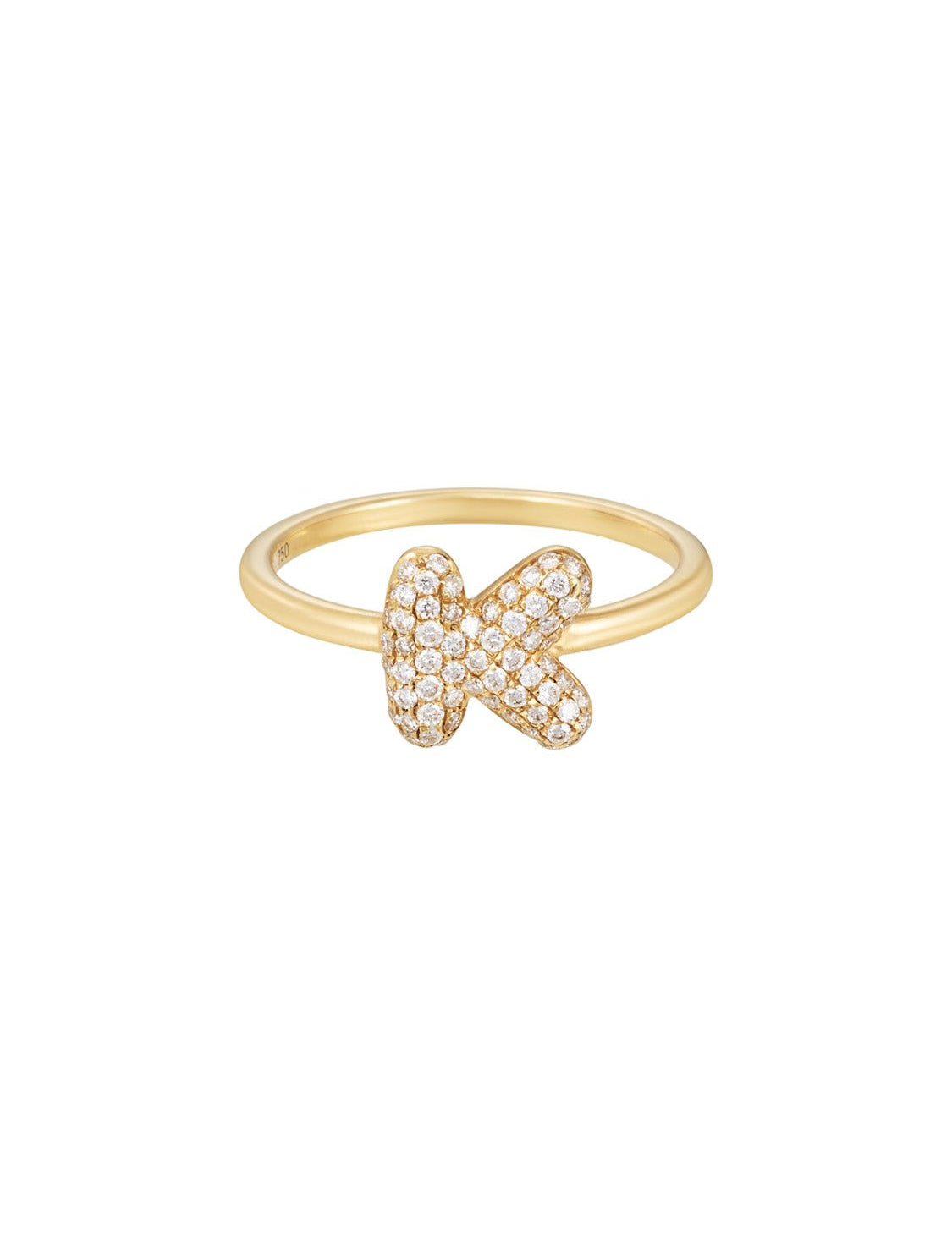 Baby Bubble Diamond Initial Ring - SIA Jewelry