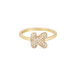 Baby Bubble Diamond Initial Ring - SIA Jewelry