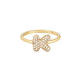 Baby Bubble Diamond Initial Ring - SIA Jewelry