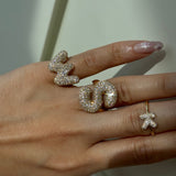Baby Bubble Diamond Initial Ring - SIA Jewelry