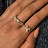 Baby Bubble Diamond Initial Ring - SIA Jewelry