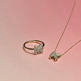 Baby Bubble Diamond Initial Ring - SIA Jewelry