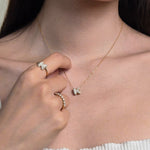 Baby Bubble Diamond Initial Ring - SIA Jewelry