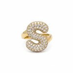 Big Bubble Diamond Initial Ring - SIA Jewelry