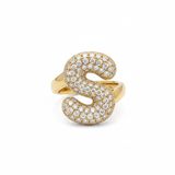 Big Bubble Diamond Initial Ring - SIA Jewelry