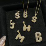 Bubble Diamond Initial Pendant - SIA Jewelry