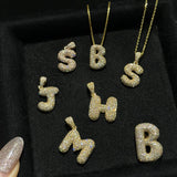 Bubble Diamond Initial Pendant - SIA Jewelry