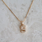 Bubble Diamond Initial Pendant - SIA Jewelry