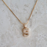 Bubble Diamond Initial Pendant - SIA Jewelry