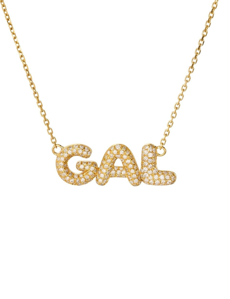 Bubble Diamond Nameplate Chain Necklace - SIA Jewelry
