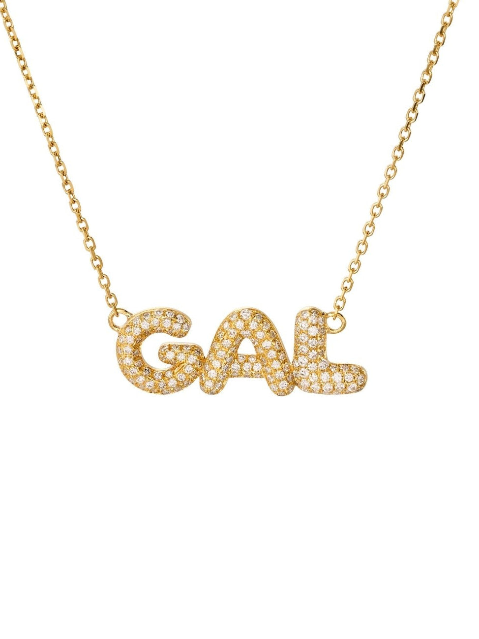 Bubble Diamond Nameplate Chain Necklace - SIA Jewelry