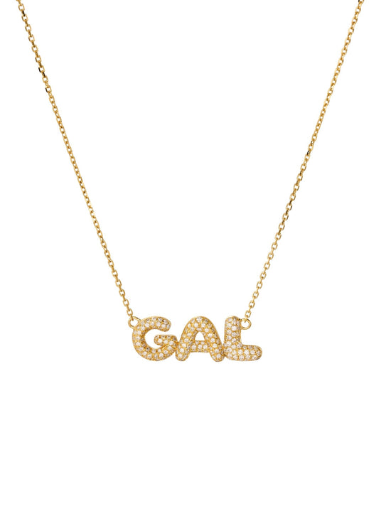 Bubble Diamond Nameplate Chain Necklace - SIA Jewelry