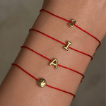 Bubble Initial Red String Bracelet - SIA Jewelry